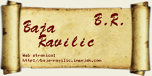 Baja Ravilić vizit kartica